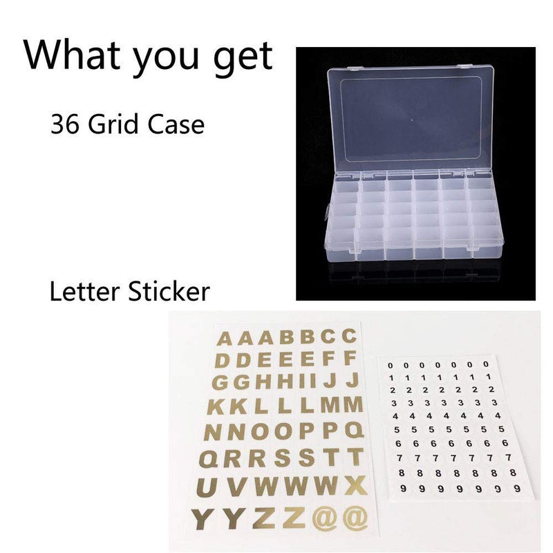 Sivya 36 Grid Plastic Organizer Container Box with Adjustable dividers,Great for Your Letter Board with Stickers - Image 2